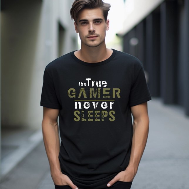 True Gamer-T-Shirt (True Gamer) spelar aldrig typo T Shirt (Skapare uppladdad)