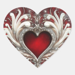 True Heart Valentine's Sticker Hjärtformat Klistermärke