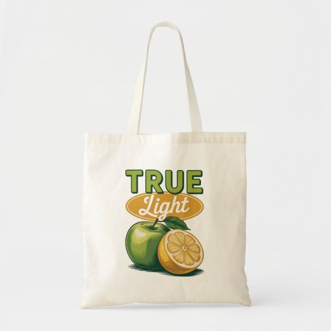 True Ljust grönt Apple Lemon Retro Faith Tee Tygkasse (Framsidan)