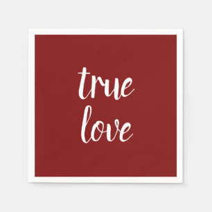 "True Love" djupröda pappersservetter