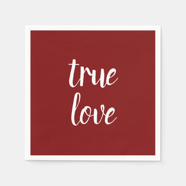 "True Love" djupröda pappersservetter (Framsidan)