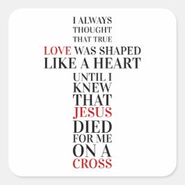 True love fyrkantigt klistermärke