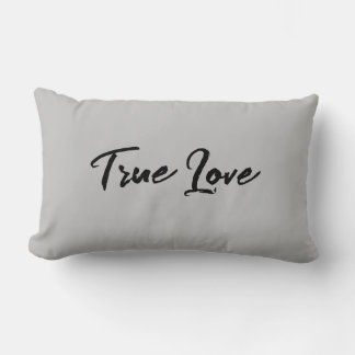 True Love Grey Lumbar Pillow Lumbarkudde