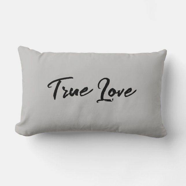 True Love Grey Lumbar Pillow Lumbarkudde (Framsida)