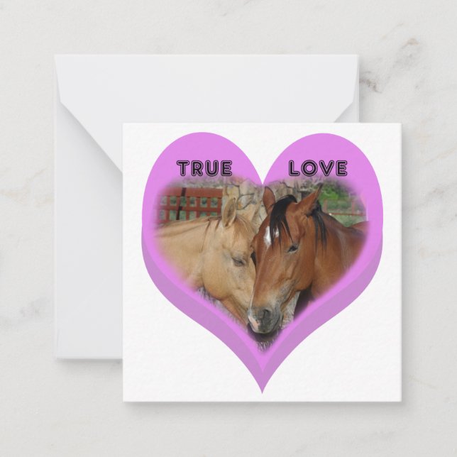 True Love Horses Conversation Hearts Valentine's Anteckningskort (Framsida)