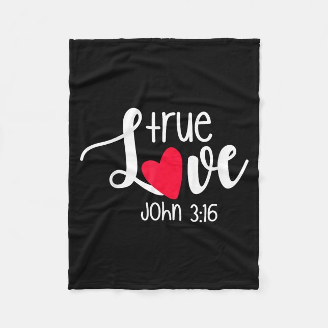 True Love John 3_16 Religious Valentine's Day Chri Fleecefilt (Framsidan)