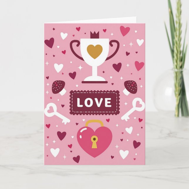 True Love Key To My Heart Card Kort (Framsida)