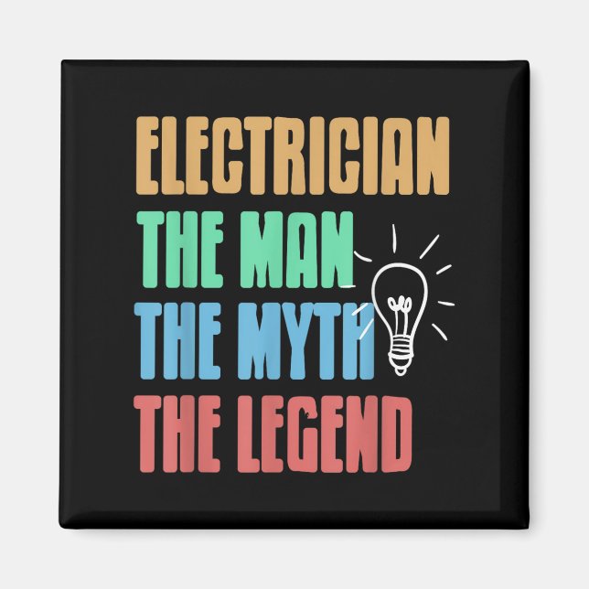True Master Power Icon Humor Legend Electrician Magnet (Framsidan)