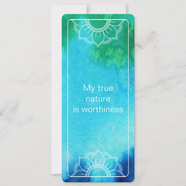True Nature Law of Attraktion Watercolor Bookmark Inbjudningar (Framsida)