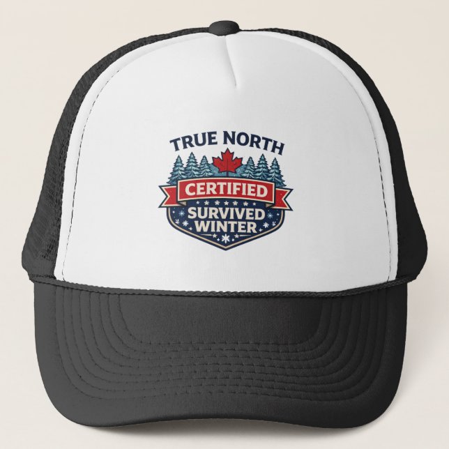True North Certified Trucker Hat | Survived Winter Keps (Framsida)