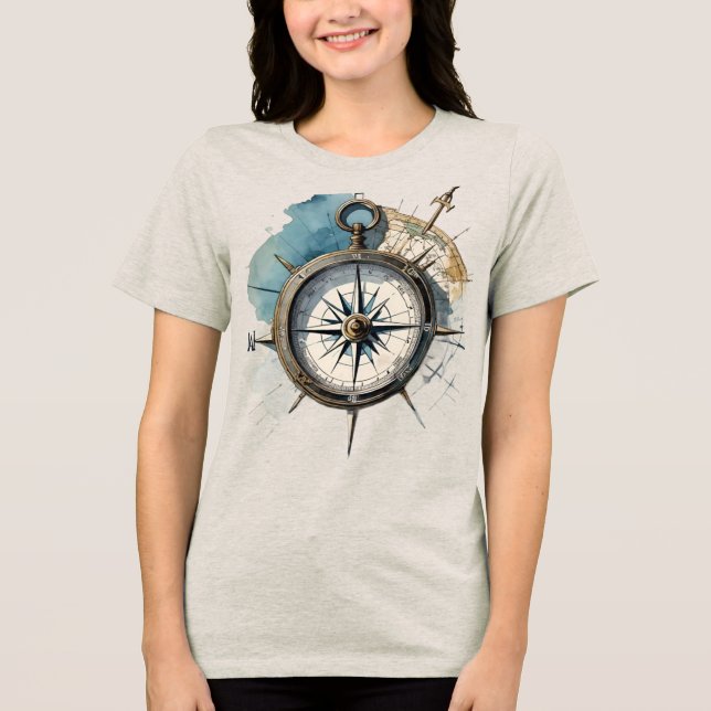 True North Guided by Direction Compass of the Soul T Shirt (Framsida)