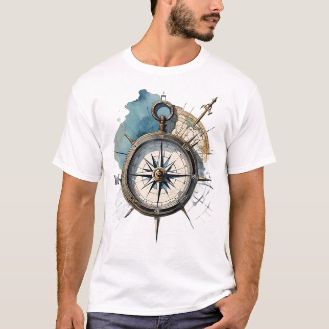 True North Guided by Direction Compass of the Soul T Shirt (Framsida)