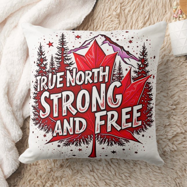 True North Strong Free Kudde (Filt)