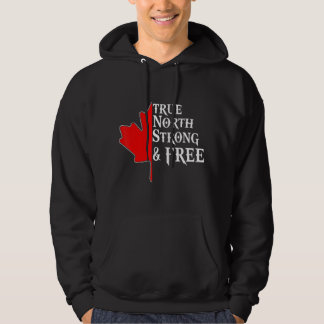 True North Strong & Free Maple Löv Canadian Flagga Hoodie