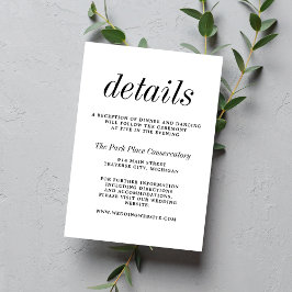 True Simpity 2-skript Enkel minimalistisk Bröllop Tilläggskort