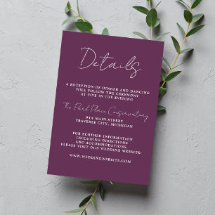 True Simpity 3 Script Minimal Grape Bröllop Tilläggskort