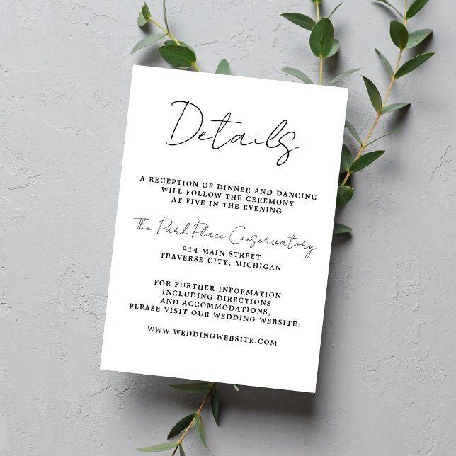 True Simpity 3-skript Enkel minimalistisk Bröllop Tilläggskort (Skapare uppladdad)