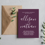True Simplicit 1 plumskript minimalistisk Bröllop Inbjudningar<br><div class="desc">Den här enkla och vackra bröllopsinbjudan är perfekt för minimalisterna i oss alla! Kontakta mig om du vill ha hjälp med att anpassa textdelen av bröllopsinbjudan.</div>
