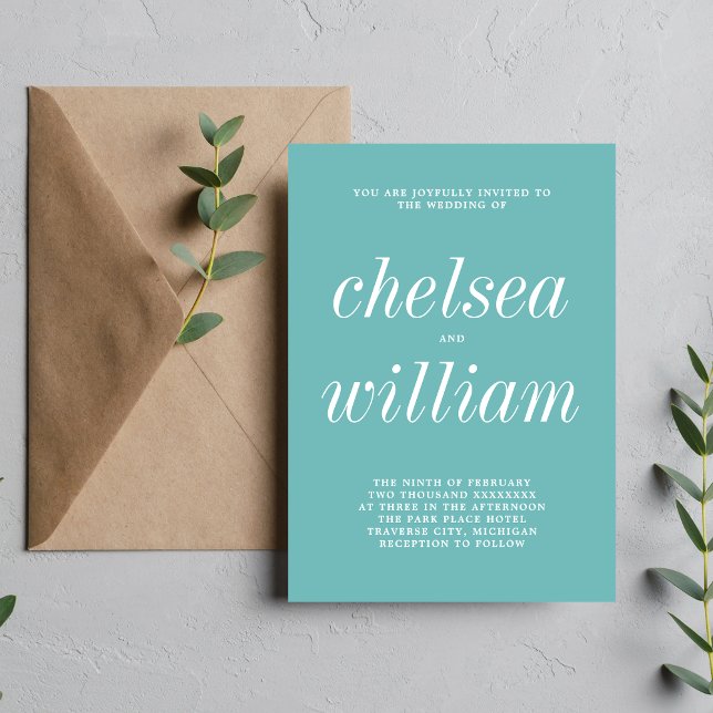 True Simplicit 2, Karibiskt minimalistiskt Bröllop Inbjudningar (Skapare uppladdad)