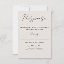 True Simplicit 3 Beige & Black Minimalist Bröllop