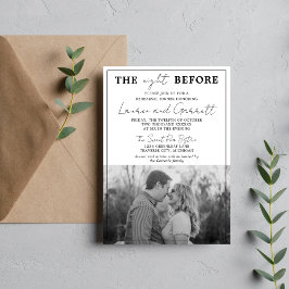 True Simplicit 3 Black and White Rehearsal Dinner Inbjudningar