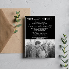 True Simplicit 3 Black and White Rehearsal Dinner Inbjudningar