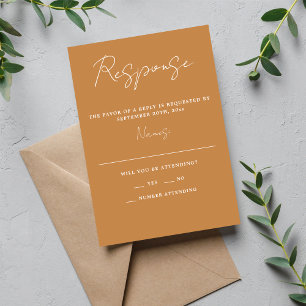 True Simplicit 3 Script Minimal Apricot Bröllop OSA Kort