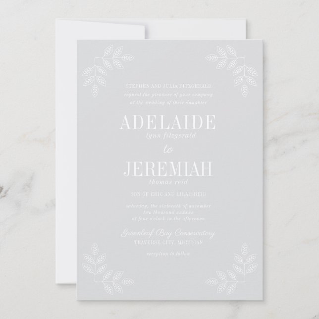 True Simplicit 6 Blommigts Coola Mist Bröllop Inbjudningar (Framsida)