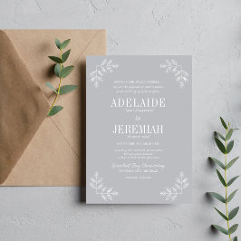 True Simplicit 6 Blommigts Sterling Bröllop Inbjudningar