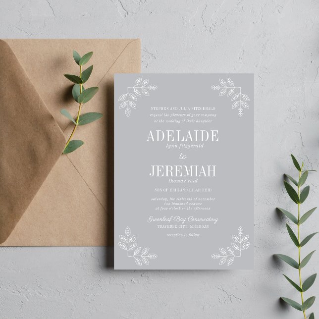 True Simplicit 6 Blommigts Sterling Bröllop Inbjudningar (Skapare uppladdad)