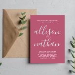 True Simplicity 1 Mulberry Script Minimal Bröllop Inbjudningar<br><div class="desc">Den här enkla och vackra bröllopsinbjudan är perfekt för minimalisterna i oss alla! Kontakta mig om du vill ha hjälp med att anpassa textdelen av bröllopsinbjudan.</div>