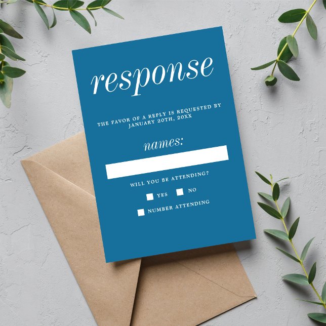 True Simplicity 2 Winter Blue Minimalist Wedding OSA Kort (Skapare uppladdad)