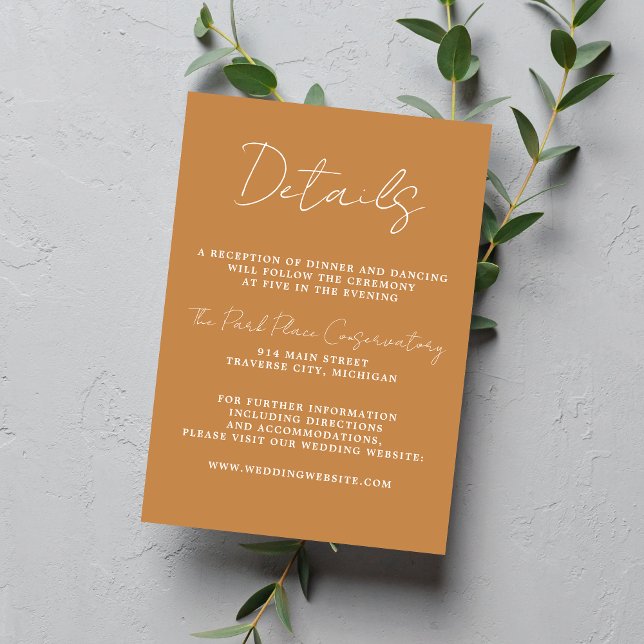 True Simplicity 3 Script Minimal Aprikos Bröllop Tilläggskort (Skapare uppladdad)