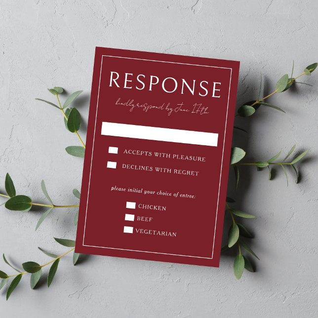 True Simplicity 4 | Burgundy | Wedding OSA Kort (Skapare uppladdad)