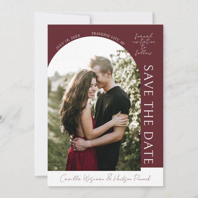 True Simplicity 4 | Deep Burgundy | Save The Date Spara Datumet (Framsida)