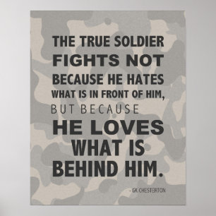 True Soldier Kärlek Poster, militärt, GK Chesterto Poster