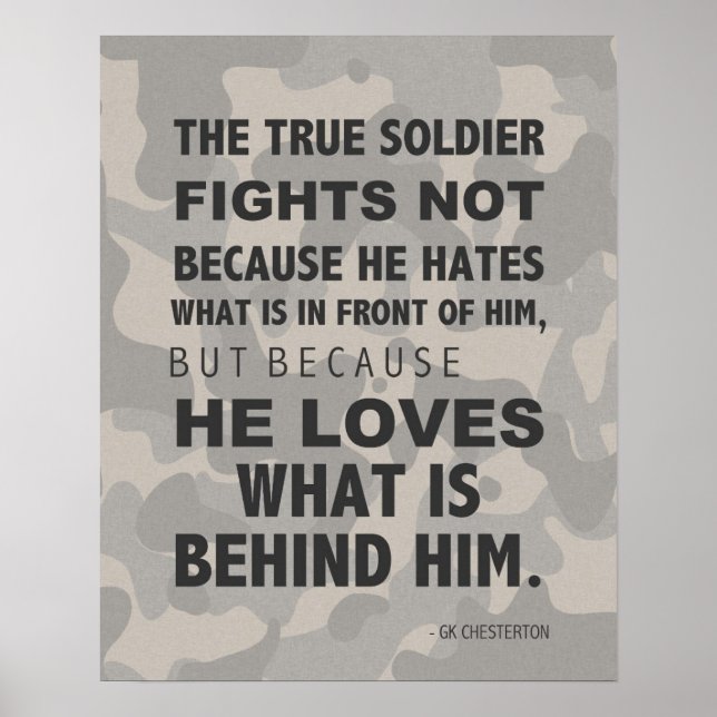 True Soldier Kärlek Poster, militärt, GK Chesterto Poster (Framsidan)