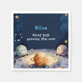 True Space Första Resan Runt Solen 1-årsdag Pappersservett