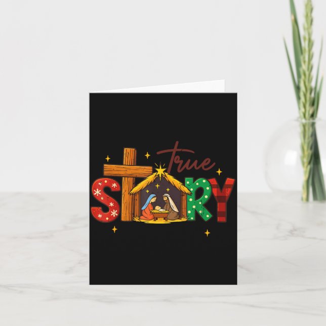 True Story Christian Christmas Family Pajamas Pjs  Kort (Framsida)
