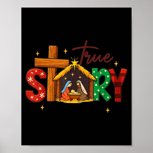True Story Christian Christmas Family Pajamas Pjs  Poster (Framsidan)