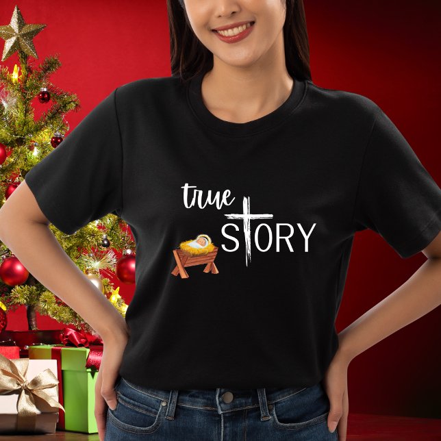 True Story Christian Jul Jesus Manger Kor T Shirt (Skapare uppladdad)