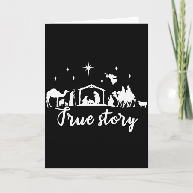 True Story Christmas Gift Religious Nativity Scene Kort (Framsida)