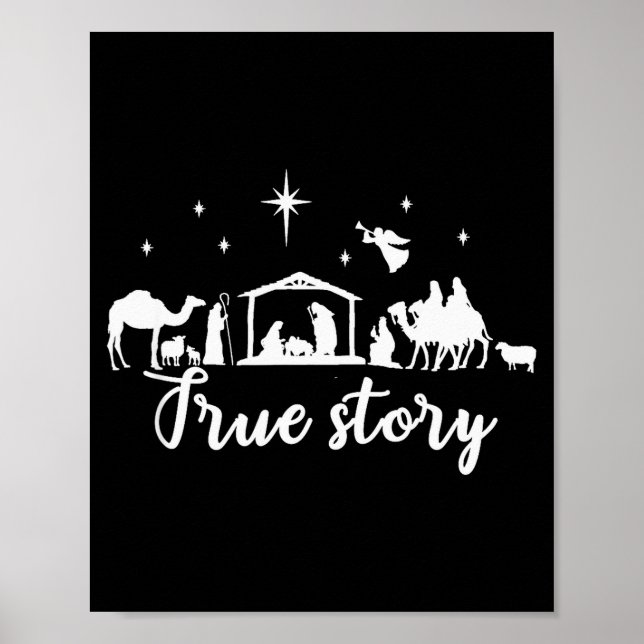 True Story Christmas Gift Religious Nativity Scene Poster (Framsidan)