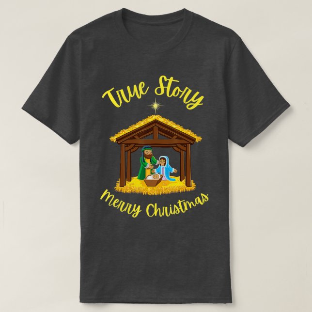 True Story God jul Ntivity Jesus Birth T Shirt (Design framsida)