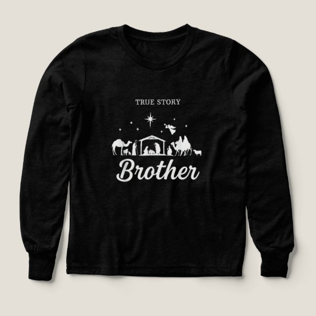 True Story Nativity Christmas Brother Shirt Design T (Design framsida)