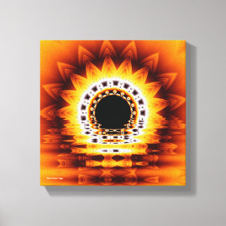 True Sunrise Fractal Modern Art Wrapped Canvas