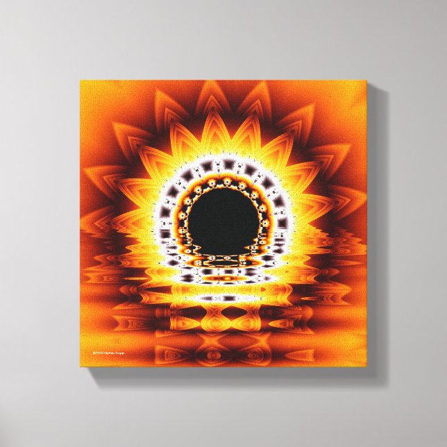 True Sunrise Fractal Modern Art Wrapped Canvas (Framsida)