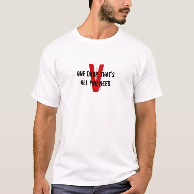 True T-tröja för blod "V" T Shirt (Framsida)
