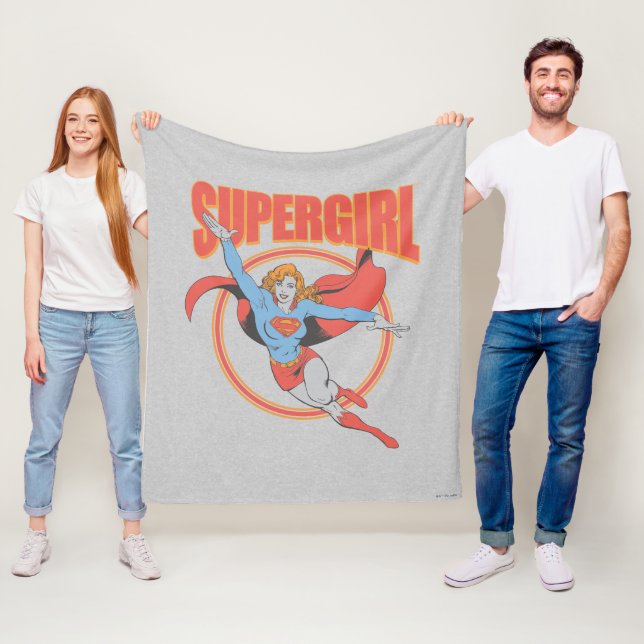 True Vintage Supergirl Flies Graphic Fleecefilt (På plats)