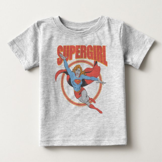 True Vintage Supergirl Flies Graphic T Shirt (Framsida)